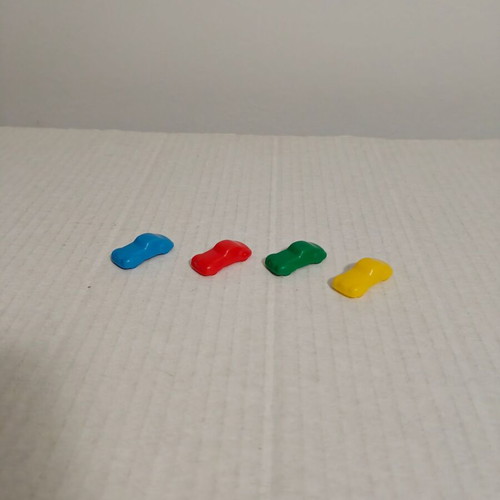 Board game car pawns used, set of 4, colorful