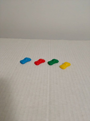 Board game car pawns used, set of 4, colorful