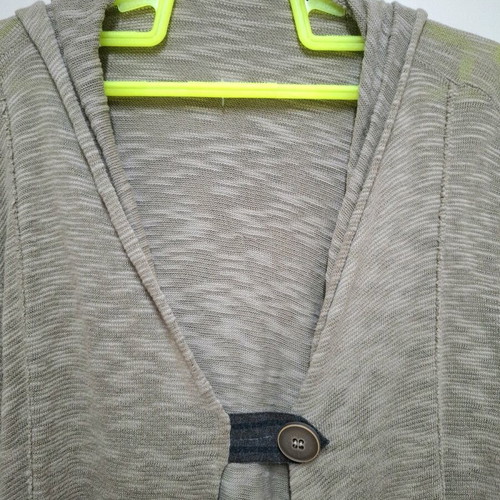 Beige A.L.E. cardigan like new with hood, size M