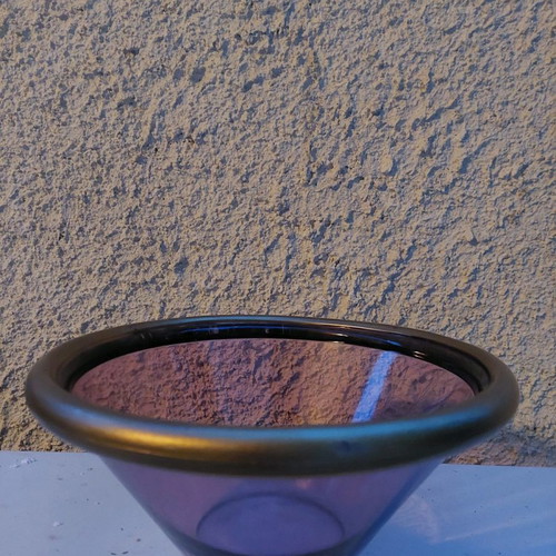 Glass decorative pots used, purple, set of 2