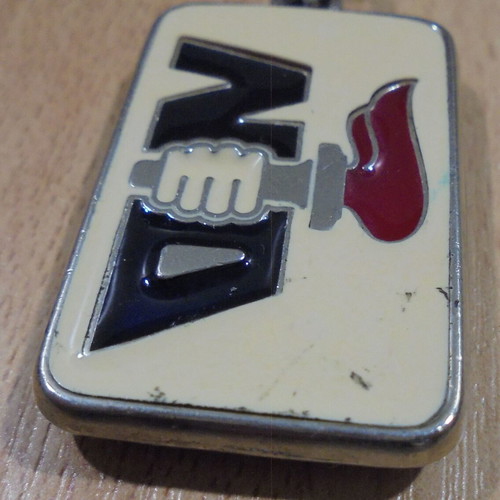 New Democracy keychain used with emblem and Konstantinos Mitsotakis
