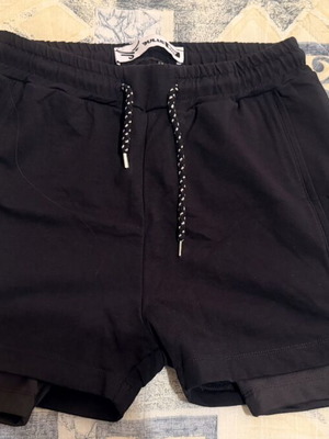 Bermuda shorts new, pack of 2, black and beige, with inner leggings