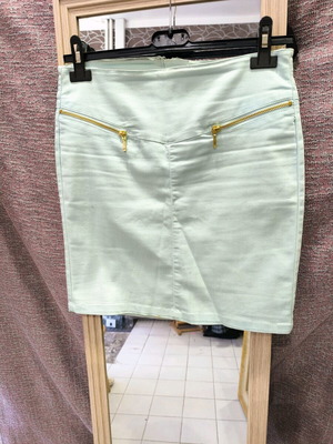 Mini fitted skirt Vero Moda used, turquoise with pockets