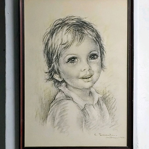 Vintage Portrait Reproduction Frame G. Tarantini Like New
