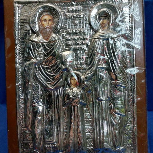 Saint Raphael metal icon new, made of immutable metal