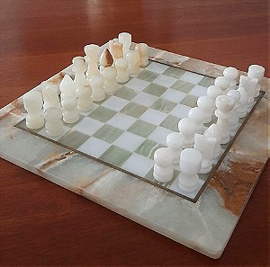 Σκάκι Μαρμάρινο + Όνυχα / Σκακιέρα Μάρμαρο Χειροποίητο