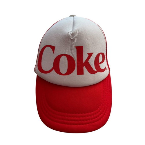 Vintage Coca-Cola Trucker Cap big logo 90s red white USA style like new