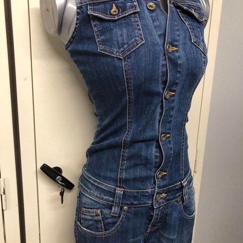 Miss Denim denim jumpsuit like new, size S, blue