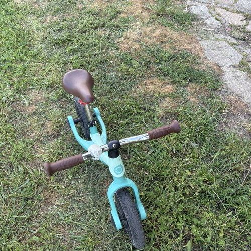 Children's balance bike like new, adjustable height, mint/turquoise