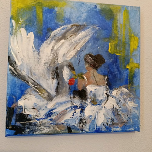 Handmade canvas new with acrylic paste 20×20cm