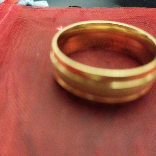 Men's ring style wedding band gold plated size 11 new