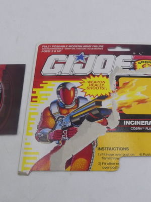 Vintage 1991 GI Joe Incinerators Cobra Flamethrower Cut Cardback used