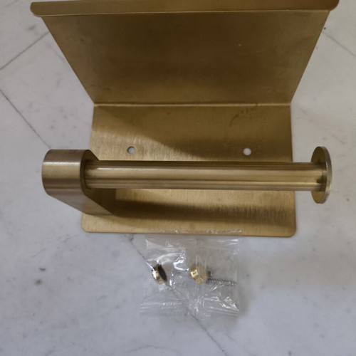 Modern gold bronze toilet paper holder with shelf new