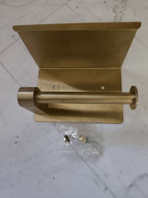 Modern gold bronze toilet paper holder with shelf new
