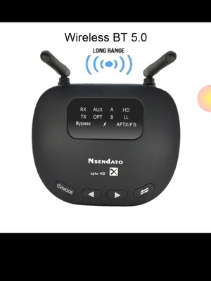Wireless BT V5.0 Transmitter Receiver 3 In 1 σαν καινούργιο, Long Range, 3.5mm, οπτικό, RCA, aptX LL/HD