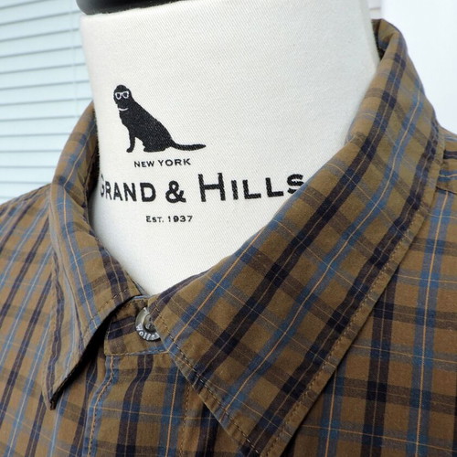 Jack Wolfskin Mens Brown Checked Organic Cotton Shirt XXL like new