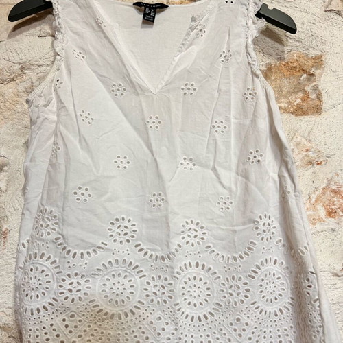 New Look Women's Sleeveless Top Used, Size 36, White