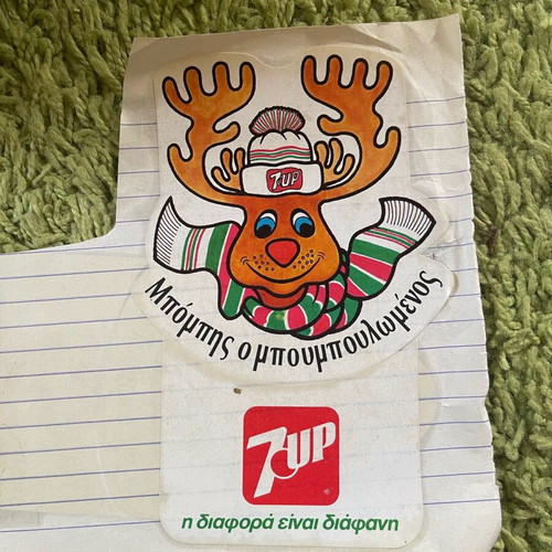 Vintage 7up stickers used, pack of 5 pieces