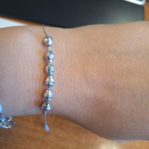 Silver 925 bracelet with hammered beads