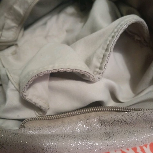 Women's shoulder bag like new, beige-gold
