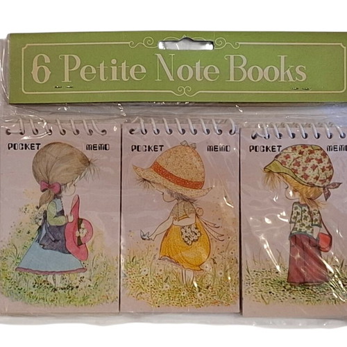 Vintage set of 6 pocket note blocks Sarah Kay & Holly Hobbie new collectible
