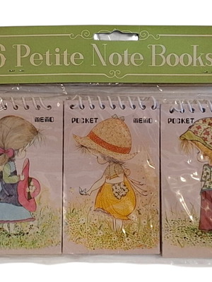 Vintage σετ 6 μπλοκ σημειώσεων τσέπης τύπου Sarah Kay & Holly Hobbie καινούργια συλλεκτικά