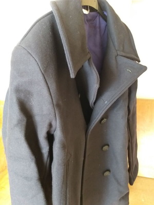 Navy woolen pea coat unused