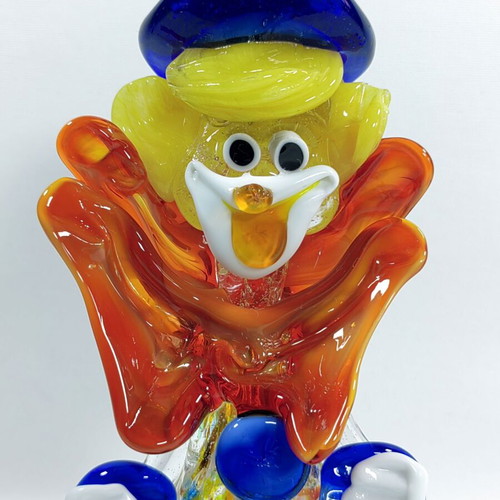 Murano Venetian Art Glass Clown Figurine 21cm H. like new