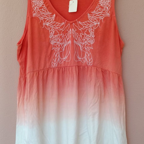 Ricki's plus size tank top new, ombre coral to white