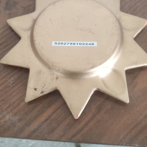 Ceramic Christmas decorative plate like new in golden shades