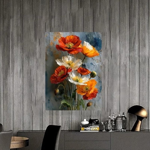 Art print on canvas bright poppies 30.48×40.64 cm new