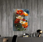 Art print on canvas bright poppies 30.48×40.64 cm new