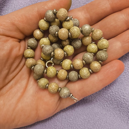 Silver 925 solid necklace 51 grams, 3 shades, 47 cm