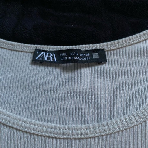 Zara beige blouse size L with nice sleeve new