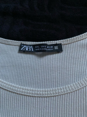 Zara beige blouse size L with nice sleeve new