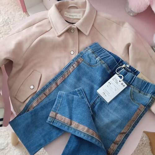 Mango girls' set with sweatshirt and jeans new, size 4-5 years