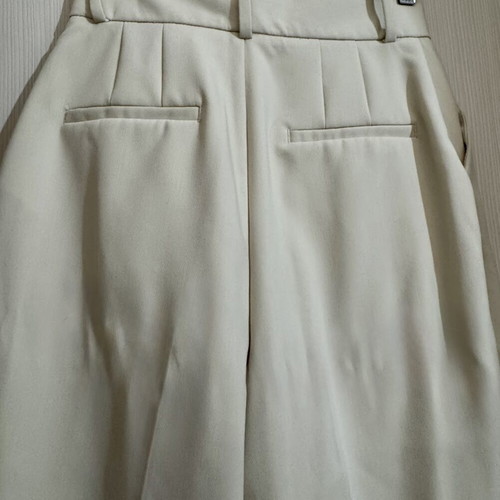 Zara high-waisted fabric pants beige, new