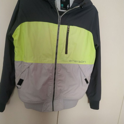 Emerson jacket S used, grey with light green fleece lining