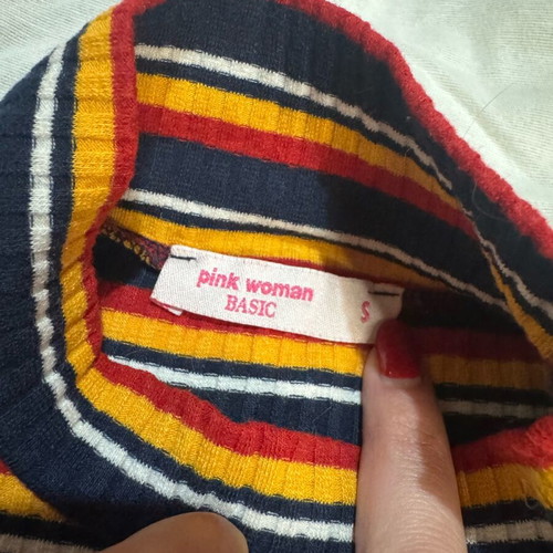 Pink Woman striped colorful turtleneck like new, size S