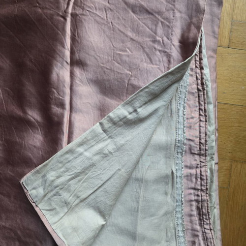 Bed Cover Satin Fabric 2 Pieces Used, Cotton Lined
