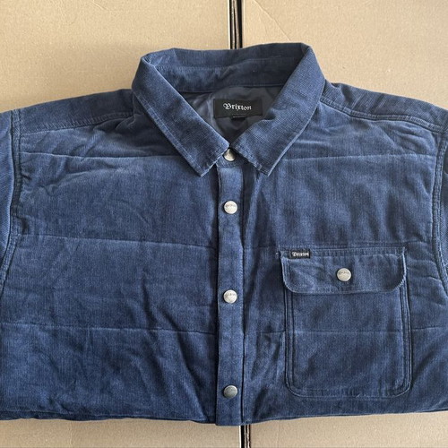 Brixton Cass Cord Puffer Jacket used, men's XL, blue
