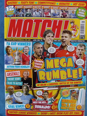 Match Football Magazine issue 22-28/5/2007 like new with Manchester United poster