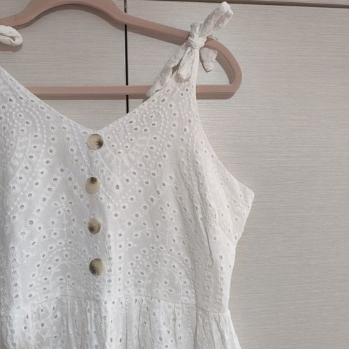 White broderie midi dress XL like new