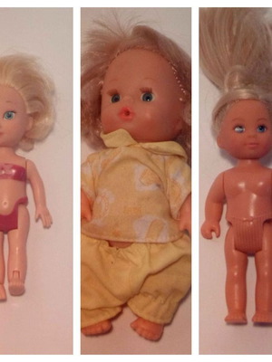 Hasbro children's dolls used, pack of 3, height 14 cm