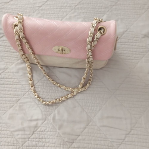 beige / pink handbag in excellent condition