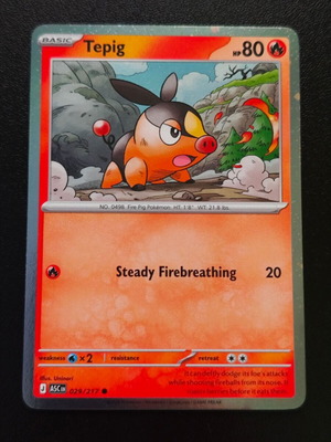 holographic id card Pokemon TCG -Obsidian Flames -#182 -Lechonk -Common -Reverse Holo –  Funporium main image 0