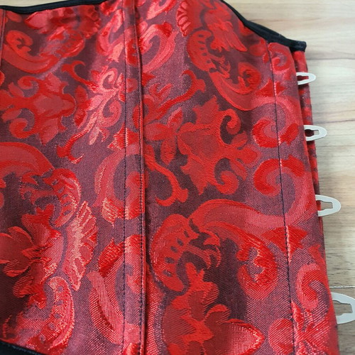 Red Gothic Corset XL/XXL/XXXL like new with floral baroque motif