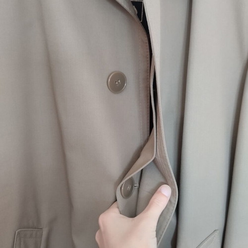 Hermes Nino-Flex Diolen men's khaki trench coat like new