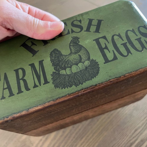 Vintage English Wooden Egg Holder Fresh Farm Eggs like new