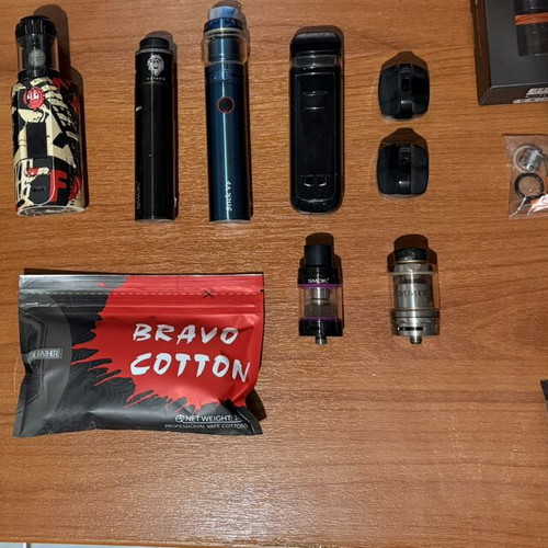 Vape devices used with cotton and spare parts